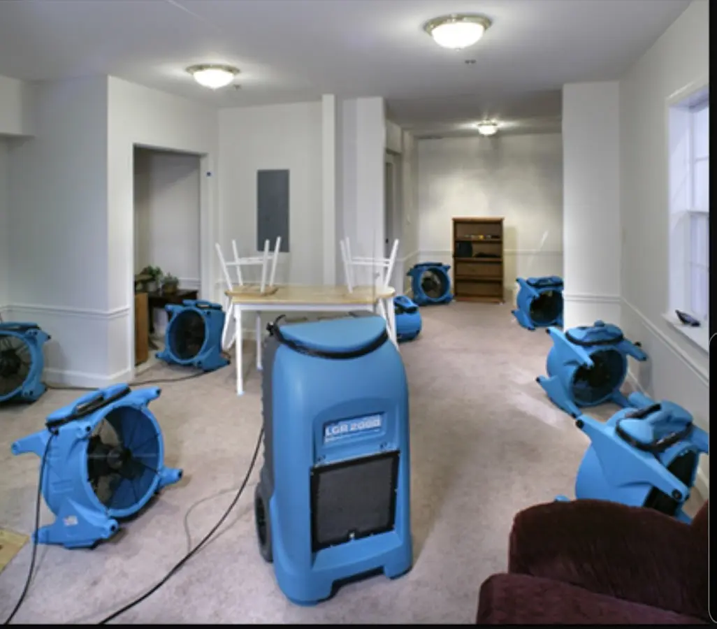 Air movers and dehumidifier setup for Water Extraction & Removal in Ferguson